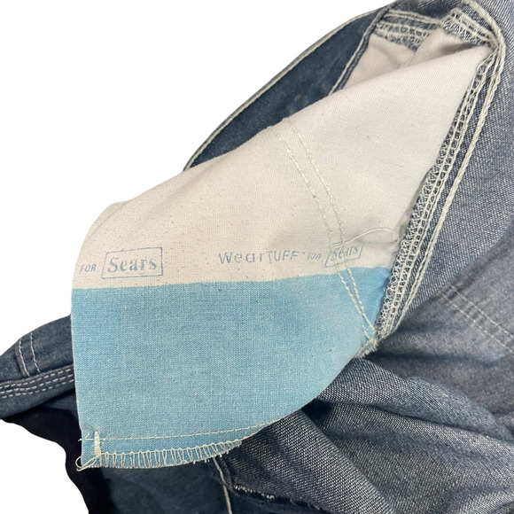 VTG Sears Roebucks Wear Tuff Carpenter Jeans Baggy Wide Leg Men Sz 46x32 Hip Hop - Picture 6 of 9